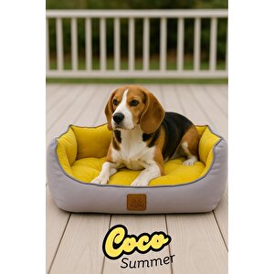 Coco Summer, Yazlık Kumaşlı, Ultra Yumuşak, Kaydırmaz Tabanlı, Yıkanabilir Kedi Ve Köpek Yatağı
