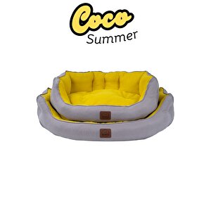 Coco Summer, Yazlık Kumaşlı, Ultra Yumuşak, Kaydırmaz Tabanlı, Yıkanabilir Kedi Ve Köpek Yatağı