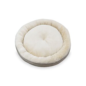 Bunny, Donut Şeklinde, Stres Azaltıcı, Yüksek Kaliteli Peluş Kumaşlı, Yıkanabilir Kedi-köpek Yatağı