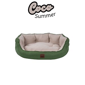 Coco Summer, Yazlık Kumaşlı, Ultra Yumuşak, Kaydırmaz Tabanlı, Yıkanabilir Kedi Ve Köpek Yatağı