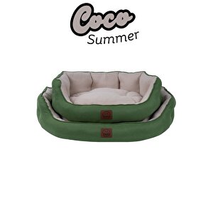 Coco Summer, Yazlık Kumaşlı, Ultra Yumuşak, Kaydırmaz Tabanlı, Yıkanabilir Kedi Ve Köpek Yatağı