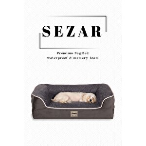 Sezar, Visco Süngerli,%100 Su Geçirmez, Kolay Temizlenen, Çıkarılabilir Kılıflı, Kedi-köpek Yatağı