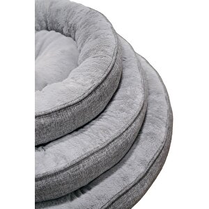 Bunny, Donut Şeklinde, Stres Azaltıcı, Yüksek Kaliteli Peluş Kumaşlı, Yıkanabilir Kedi-köpek Yatağı