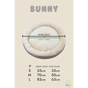 Bunny, Donut Şeklinde, Stres Azaltıcı, Yüksek Kaliteli Peluş Kumaşlı, Yıkanabilir Kedi-köpek Yatağı