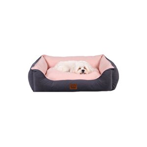 Lucy Gri & Pembe Yüksek Kaliteli Köpek Yatağı