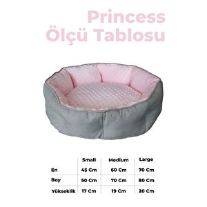 Princess, Çift Taraflı Minderli, Ultra Yumuşak, Kaydırmaz Tabanlı, Yıkanabilir Kedi Ve Köpek Yatağı
