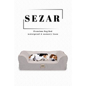 Sezar, Visco Süngerli,%100 Su Geçirmez, Kolay Temizlenen, Çıkarılabilir Kılıflı, Kedi-köpek Yatağı