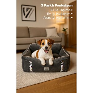 Pawgo, Premium Taşınabilir Kedi Ve Köpek Araba Koltuğu, Tasma Klipsli, Ayarlanabilir Kayışlı