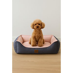 Lucy Gri & Pembe Yüksek Kaliteli Köpek Yatağı
