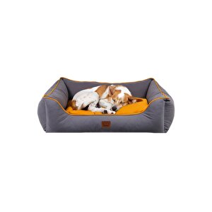 Lucy Gri & Hardal Yüksek Kaliteli Köpek Yatağı