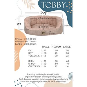Tobby, Sakinleştirici Etkili, Çıkarılabilir Kılıflı, Konforlu, Kaliteli Kedi Ve Köpek Yatağı