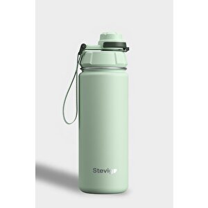 1 Hand Leak-proof Sızdırmaz Çelik Termos 500 Ml Smoke Green St-221