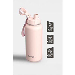 1 Hand Leak-proof Sızdırmaz Çelik Termos 1000 Ml Icy Pınk St-219
