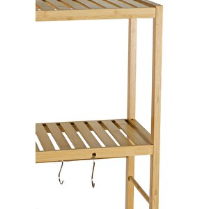 Digithome Bambu 8 Raflı Mutfak Bangosu Kahve Köşesi Fincan Askılı Mutfak Standı Dolap Db-0033