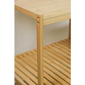 Digithome Bambu 8 Raflı Mutfak Bangosu Kahve Köşesi Fincan Askılı Mutfak Standı Dolap Db-0033