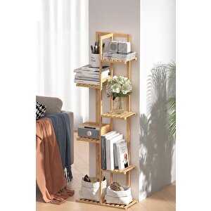 Digithome Bambu 6 Raflı Saksılık Çok Amaçlı Stand Çiçeklik Banyo Düzenleyici Havluluk Db-0025
