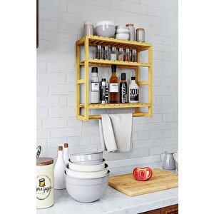 Bambu Mini 8 Form Organizer Mutfak Ve Banyo Düzenleyici Askılı Duvar Rafı Havluluk Db-0028