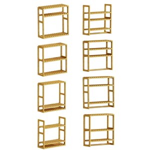 Digithome Bambu Mini 8 Form Organizer Mutfak Ve Banyo Düzenleyici Askılı Duvar Rafı Havluluk Db-0028
