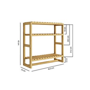 Digithome Bambu Mini 8 Form Organizer Mutfak Ve Banyo Düzenleyici Askılı Duvar Rafı Havluluk Db-0028
