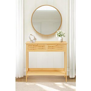 Bambu Dekoratif Raflı 2 Çekmeceli Dresuar Konsol Db-0012