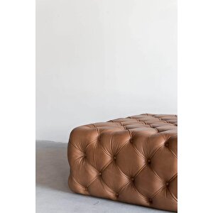 Tuf Kahverengi Deri Puf & Bench