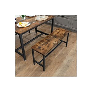 Baro Siyah Metal Ahşap Bench 2 Adet