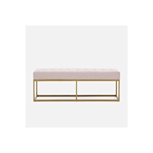 Camron Gold Metal Bench Pembe