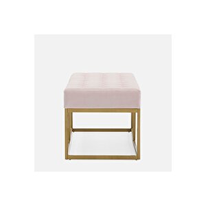 Camron Gold Metal Bench Pembe