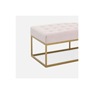 Camron Gold Metal Bench Pembe