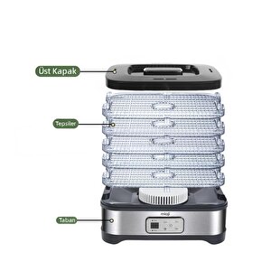 Mioji Mio Fd5 Ayarlanabilir Sıcaklıklı, 5 Raflı, Meyve, Sebze Ve Et Kurutma Makinesi