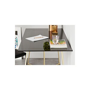 Drec Gold Metal Cam Çalışma Masası