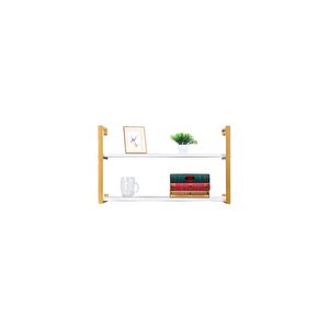 Tasnia Gold Metal Ahşap Duvar Rafı 90cm 2 Katlı