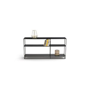 Sat Siyah Metal Kitaplık Dresuar Konsol 70*140