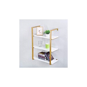 Tasnia Gold Metal Ahşap Duvar Rafı 60cm 3 Katlı