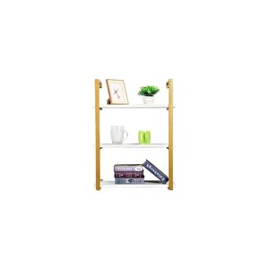 Tasnia Gold Metal Ahşap Duvar Rafı 60cm 3 Katlı