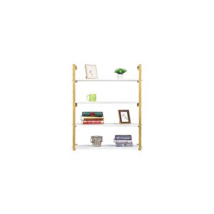 Tasnia Gold Metal Ahşap Duvar Rafı 90cm 4 Katlı