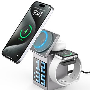 Mio Cube 5 Saatli Ve Bt Kablosuz Hoparlörlü 5in1 Telefon Tutucu - Gri