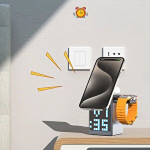 Mioji Mio Cube 5 Saatli Ve Bt Kablosuz Hoparlörlü 5in1 Telefon Tutucu - Gri