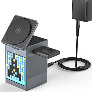 Mioji Mio Cube 5 Saatli Ve Bt Kablosuz Hoparlörlü 5in1 Telefon Tutucu - Siyah