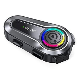 Mio 120 2x Rgb 1000mah Ipx6 1500m 2 Kişilik Kask Intercom Motosiklet Bluetooth Kulaklık - Siyah