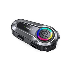 Mioji Mio 120 2x Rgb 1000mah Ipx6 1500m 2 Kişilik Kask Intercom Motosiklet Bluetooth Kulaklık - Siyah