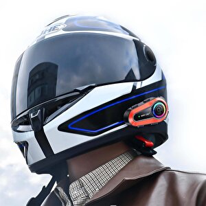 Mioji Mio 120 2x Rgb 1000mah Ipx6 1500m 2 Kişilik Kask Intercom Motosiklet Bluetooth Kulaklık - Turuncu