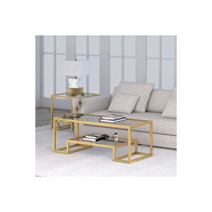 Pegged Gold Metal Cam Orta Sehpa