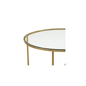Pret Gold Metal Cam Orta Sehpa