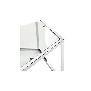 Cays Paslanmaz Metal Cam Orta Sehpa