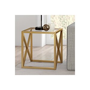 Etta Gold Metal Cam Yan Sehpa