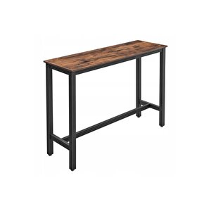 Baro Siyah Metal Ahşap Yemek Masası Yüksek 120x40x100