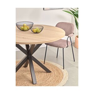 Sleteos Yemek Masası Siyah Ayak Kaplamalı Mdf Tabla