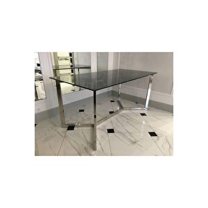 Cton Paslanmaz Metal Cam Yemek Masası