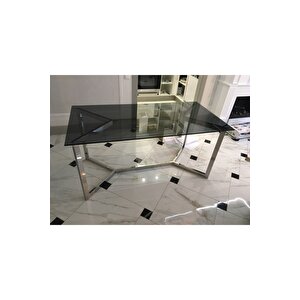 Cton Paslanmaz Metal Cam Yemek Masası